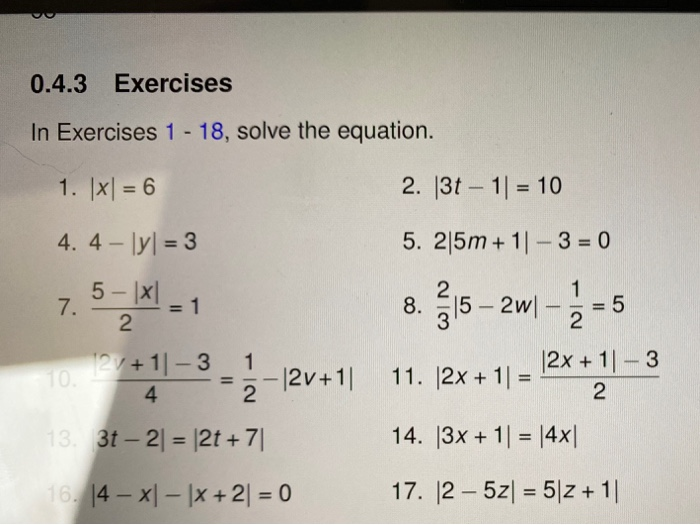 Solved please solve the equation to #17. Please show work | Chegg.com