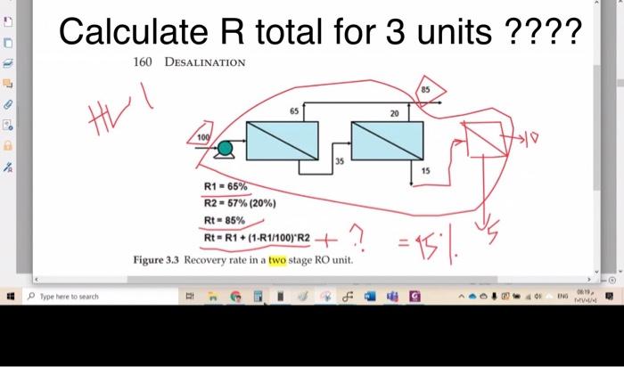 Solved Calculate R total for 3 units ???? 160 DESALINATION | Chegg.com