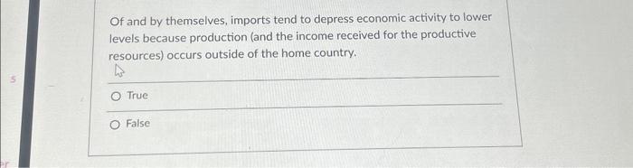 Solved Of and by themselves, imports tend to depress | Chegg.com