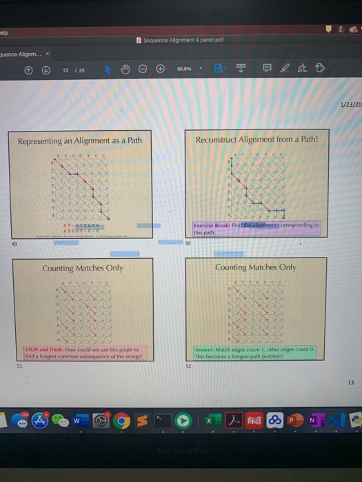 Solved Exercise 2: Draw the path through the alignment graph | Chegg.com