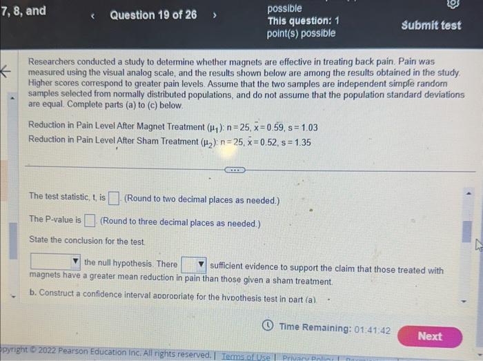 Solved Researchers conducted a study to determine whether | Chegg.com