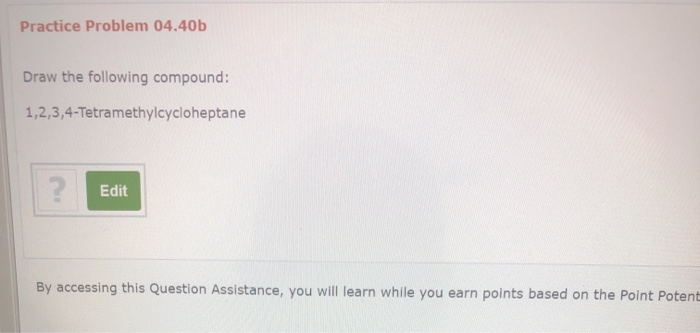 Solved Practice Problem 04.40b Draw the following compound: | Chegg.com