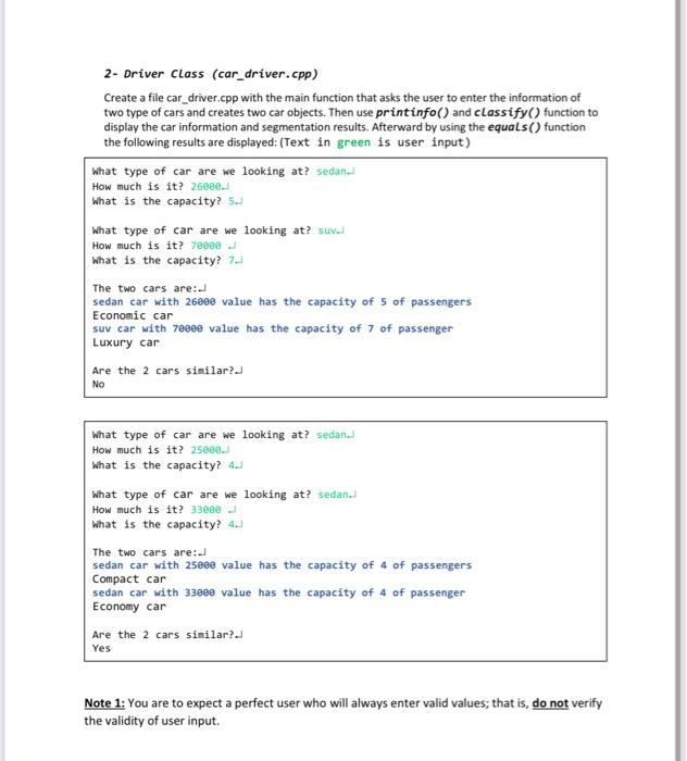 Solved What do I do? 1. Put the class definition in Car.h | Chegg.com
