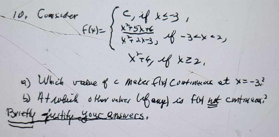 1 10 Consider Se If Xs 3 F X X75x16 4 2x 3 If Chegg Com