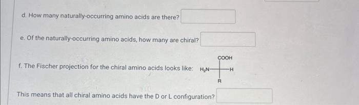 Solved For each of the amino acids shown below, select the | Chegg.com