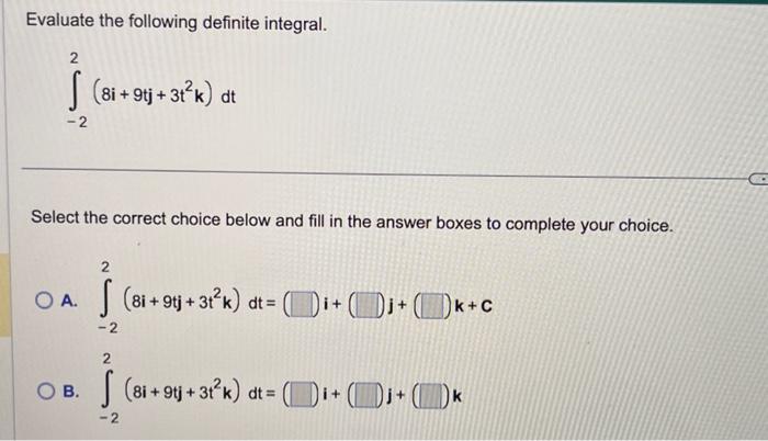 Solved Evaluate The Following Definite Integral. \\[ | Chegg.com