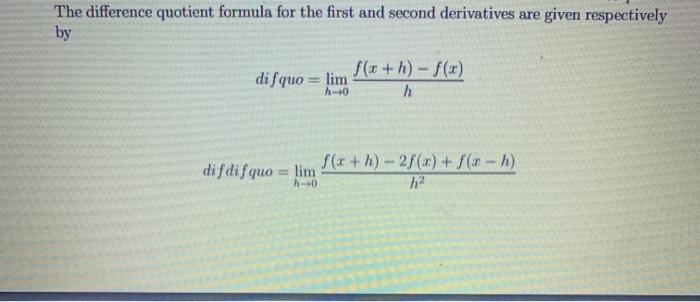 difference quotient formula