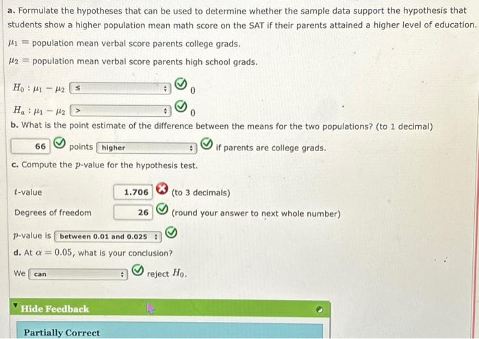 Answered: The College Board provided comparisons…