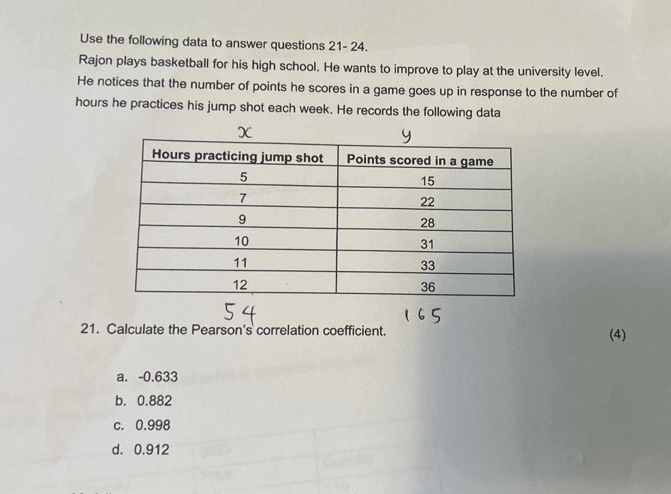 Solved Use The Following Data To Answer Questions | Chegg.com