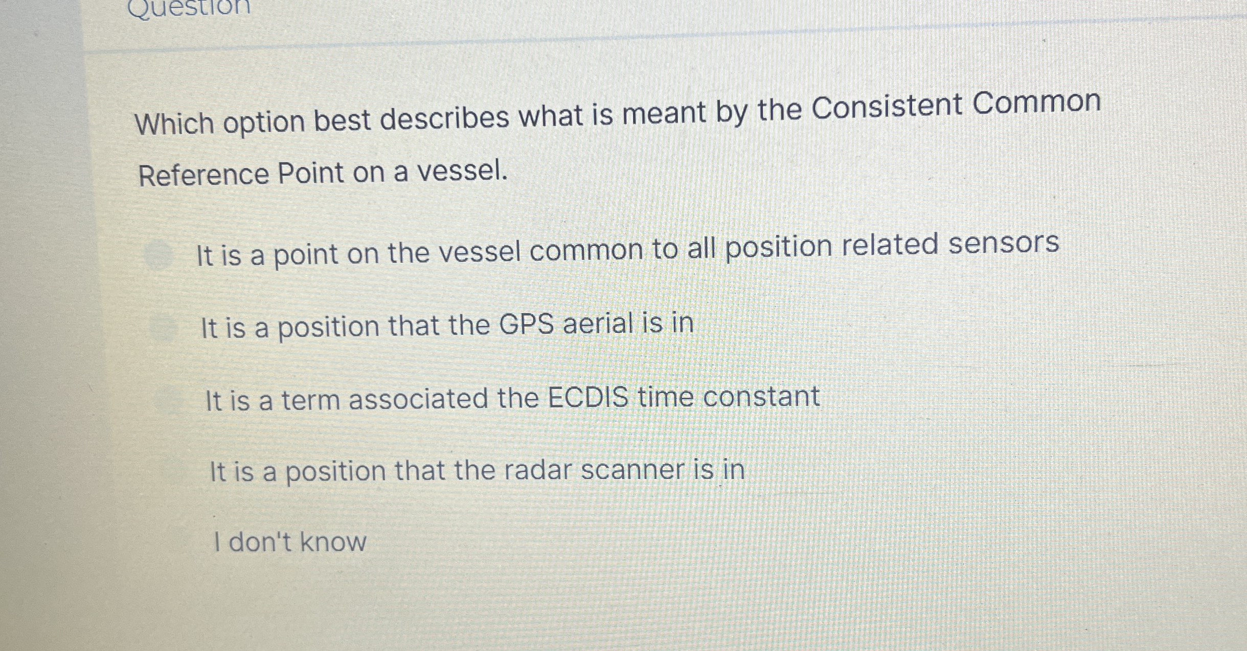 Solved QuestionWhich option best describes what is meant by | Chegg.com