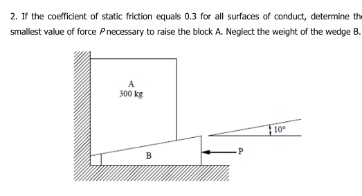Solved If the coefficient of static friction equals 0.3 ﻿for | Chegg.com