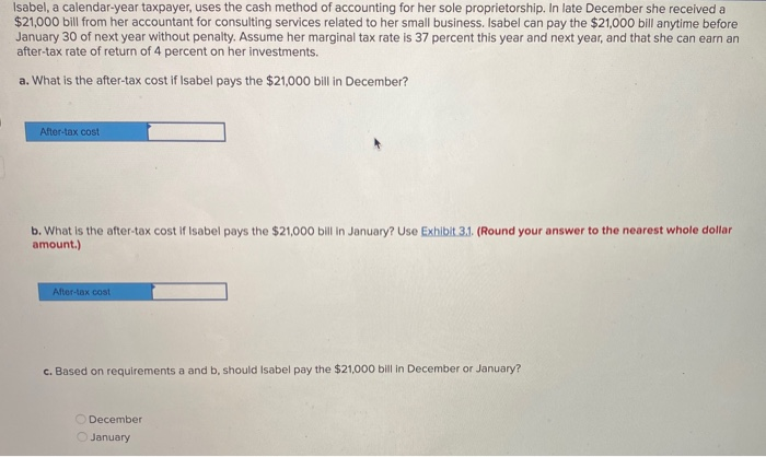 Solved Isabel, a calendar-year taxpayer, uses the cash | Chegg.com Solved Isabel, a calendar-year taxpayer, uses the cash | Chegg.com