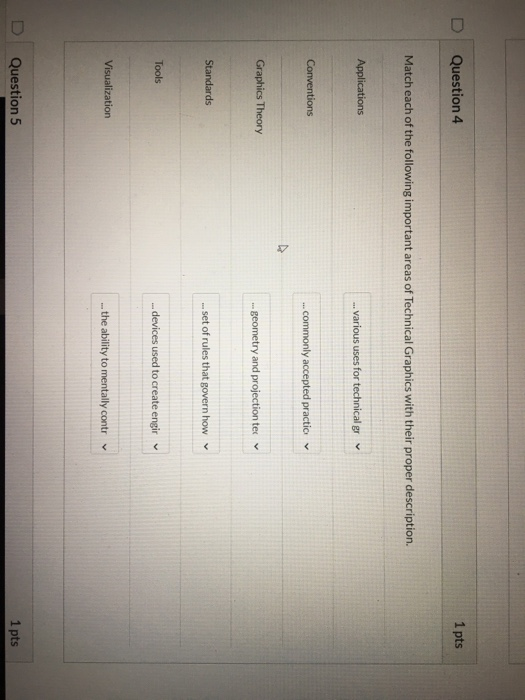 Solved D Question 4 1 pts Match each of the following | Chegg.com