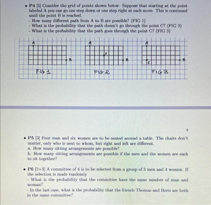 Solved • P4 [5] Consider the grid of points shown below. | Chegg.com