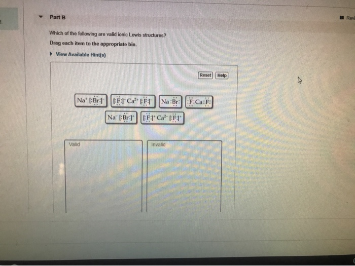 Part B Revi Which Of The Following Are Valid Ionic Chegg 