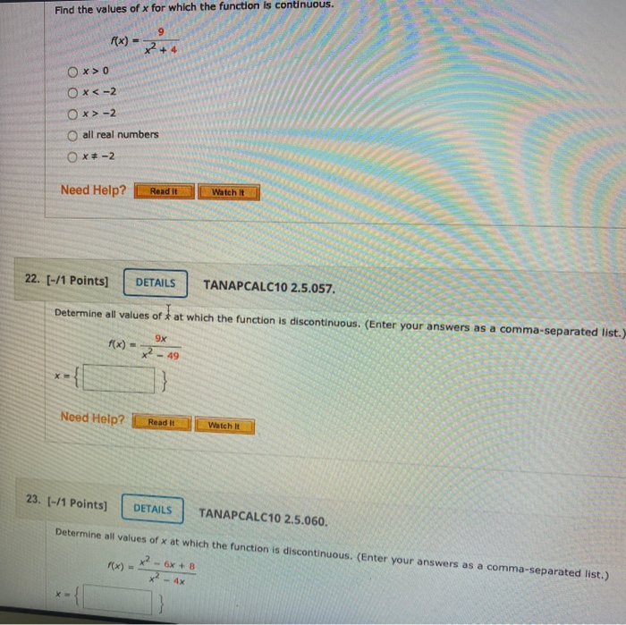 Solved Use the graph of the given function to determine the | Chegg.com