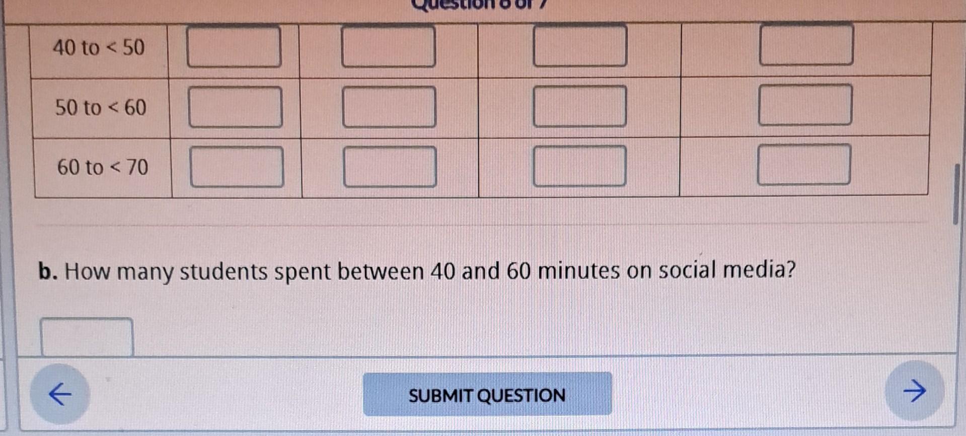 Solved Question 6 of 7 The amount of time (minutes) a sample | Chegg.com