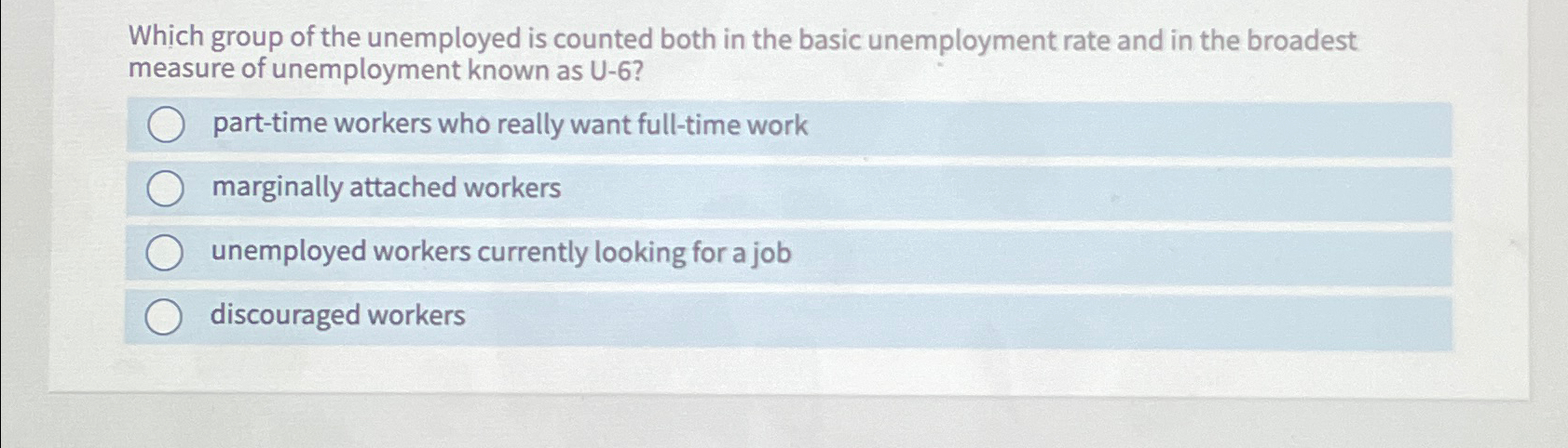 Solved Which group of the unemployed is counted both in the | Chegg.com