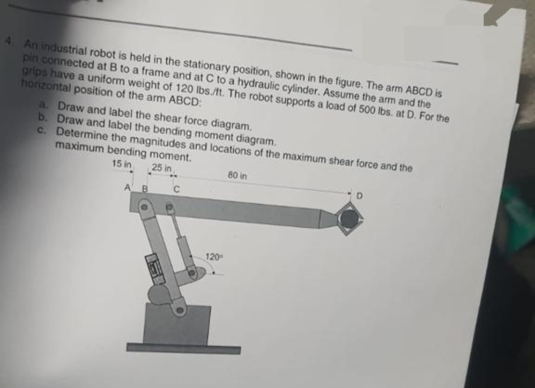 Solved An industrial robot is held in the stationary | Chegg.com