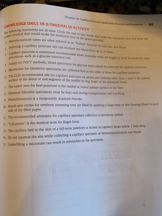 Solved Chapter 10 Capillary Puncture Equipment, Princ