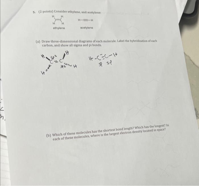 Solved 5. 2 points Consider ethylene and acetylene Chegg