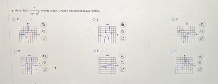 Solved Match Each Function With Its Graph Without Using A 2464