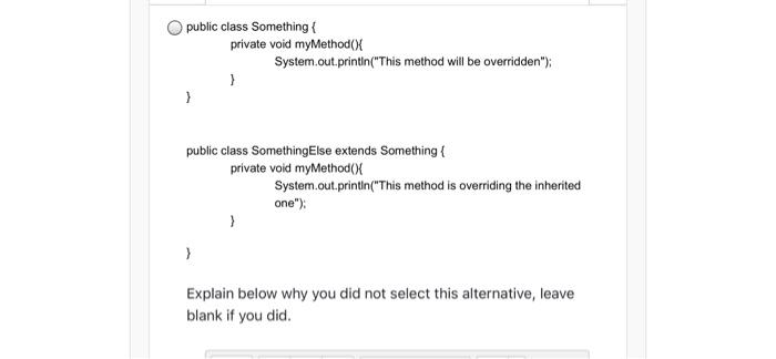 Solved Question #10 - M03Q11 - Overriding methods We have a | Chegg.com