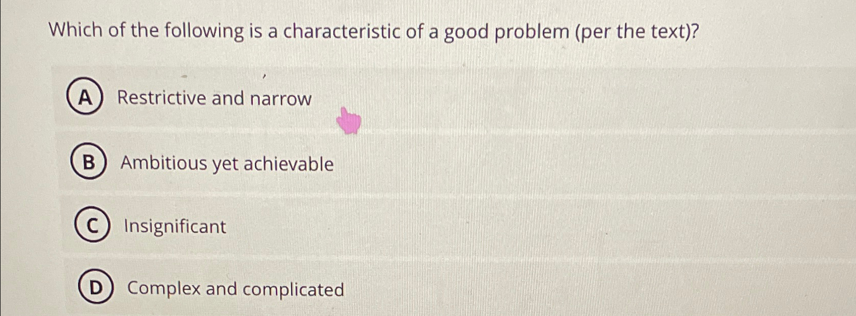 Solved Which of the following is a characteristic of a good | Chegg.com