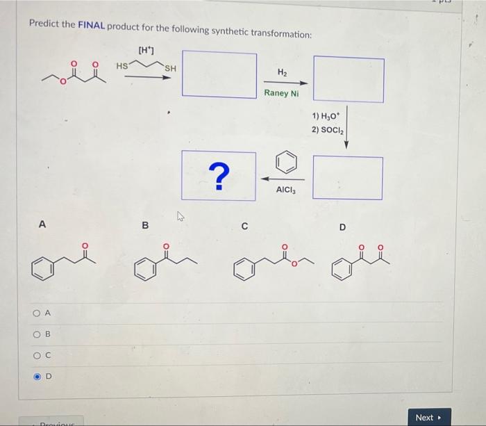 Solved Predict the FINAL product for the following synthetic | Chegg.com
