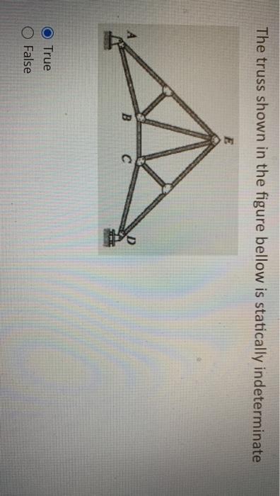 Solved The truss shown in the figure bellow is statically | Chegg.com