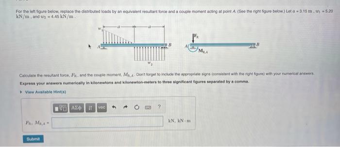 Solved For the left figure below, replace the distributed | Chegg.com
