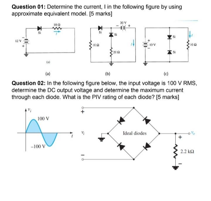 Solved Question 01: Determine the current, I in the | Chegg.com