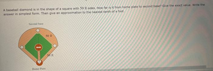 Solved A Baseball Diamond Is In The Shape Of A Square With | Chegg.com