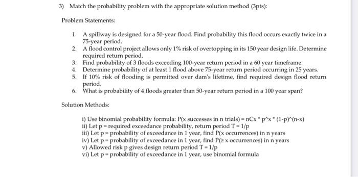 Solved 3) Match the probability problem with the appropriate | Chegg.com