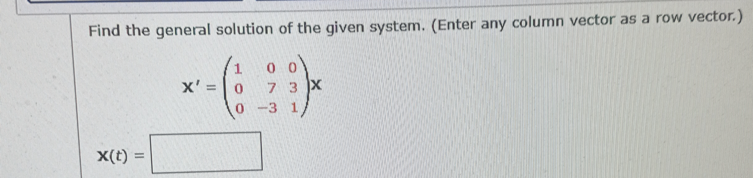 Solved Find the general solution of the given system. (Enter | Chegg.com