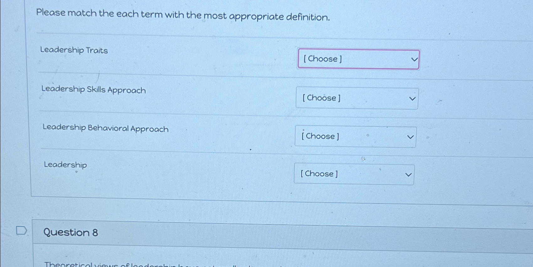 Solved Please match the each term with the most appropriate | Chegg.com