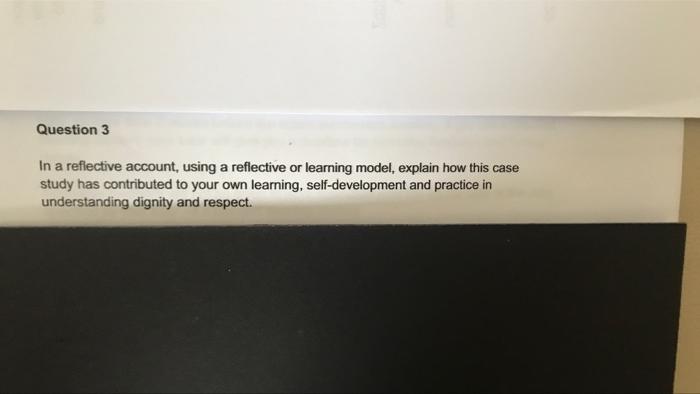 Solved Question 3 In a reflective account, using a | Chegg.com