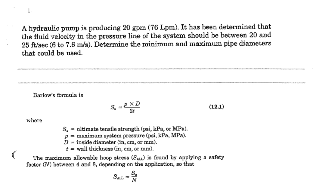 Solved A hydraulic pump is producing ). ﻿It has been