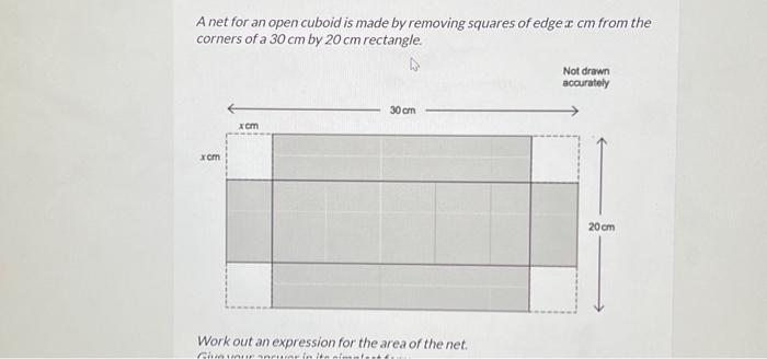 Solved A net for an open cuboid is made by removing squares | Chegg.com