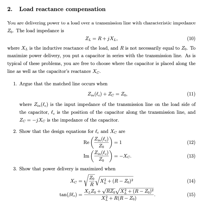 Load Reactance Compensationyou Are Delivering Power