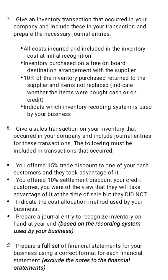 Example Transaction In Inventory Disclosure Solved Give an inventory transaction that occurred in your | Chegg.com