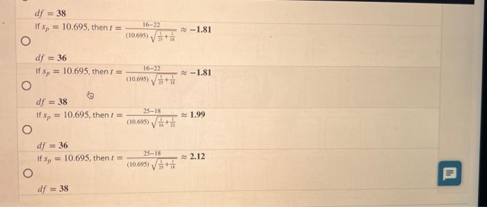 Solved We are doing a two-mean pooled t-test. We have two | Chegg.com