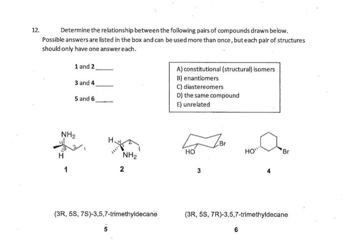 Solved 12. Determine the relationship between the following | Chegg.com