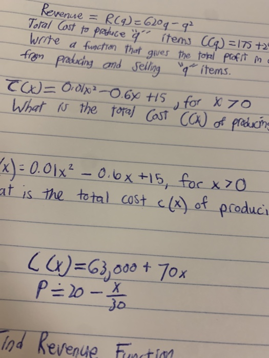 Revenue R Q 69 Q Total Cost To Promote Qo I Chegg Com