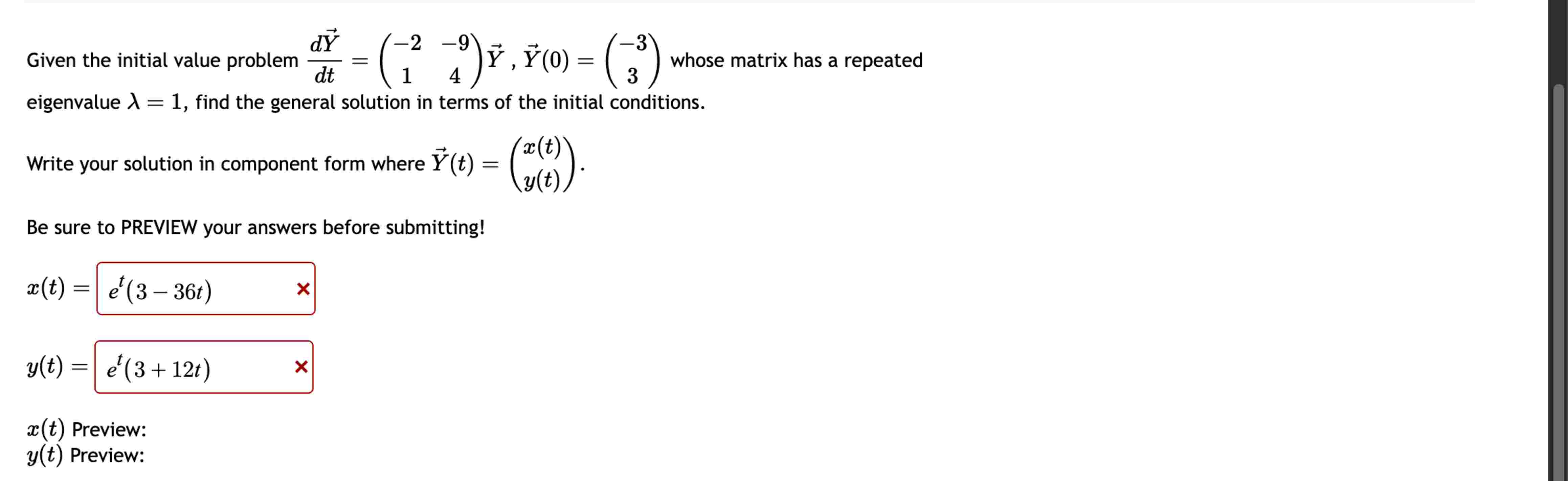 Solved Given the initial value problem | Chegg.com