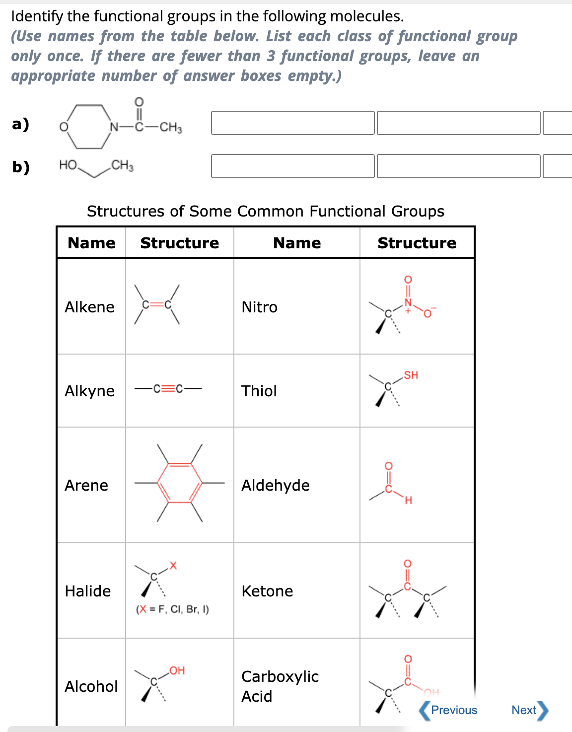 Solved Identify the functional groups in ﻿the following | Chegg.com