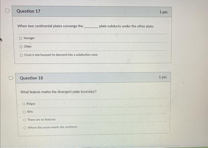Solved When two continental plates converge the plate | Chegg.com