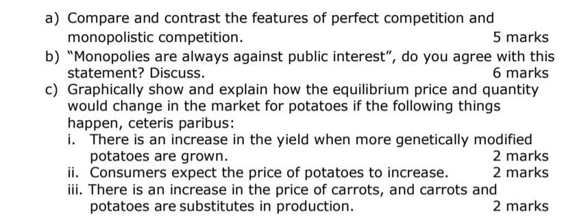 Solved a) Compare and contrast the features of perfect | Chegg.com