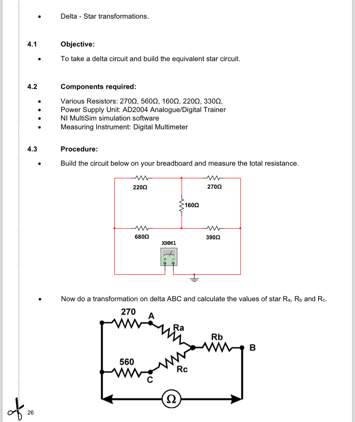 Delta - ﻿Star transformations.4.1 ﻿Objective:, ﻿To | Chegg.com