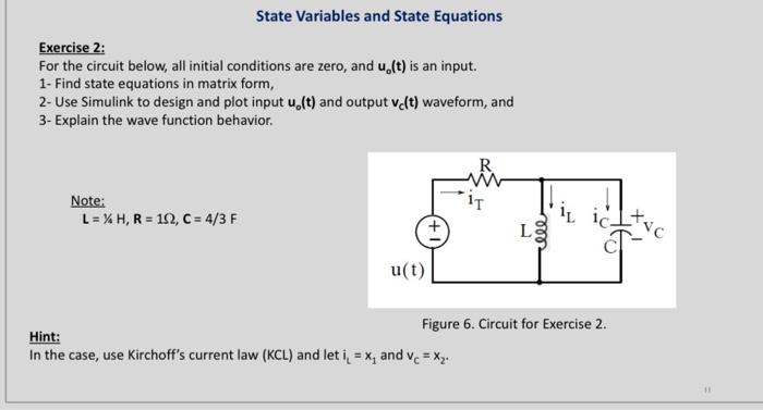 Solved State Variables And State Equations Exercise 2: For | Chegg.com